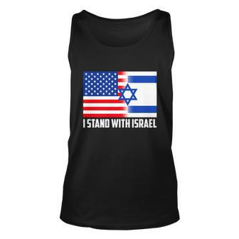 I Stand With Israel Usa Flags United Together Unisex Tank Top - Monsterry