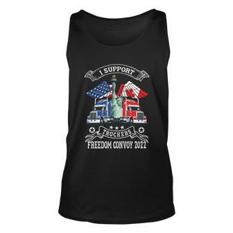 I Support Truckers Freedom Convoy 2022 Is Truckers Supporter Tshirt Unisex Tank Top - Monsterry