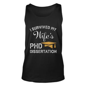 I Survived My Wifes Phd Dissertation For Husband Unisex Tank Top - Monsterry CA