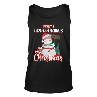 I Want A Hippopotamus For Christmas Ho Ho Ho Unisex Tank Top - Monsterry CA