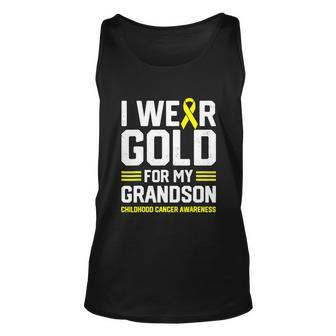 I Wear Gold For My Grandson Childhood Cancer Awareness V2 Unisex Tank Top - Thegiftio UK