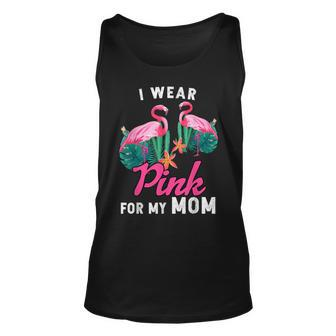 I Wear Pink For My Mom Breast Cancer Flamingo Cute Men Women Tank Top Graphic Print Unisex - Thegiftio UK