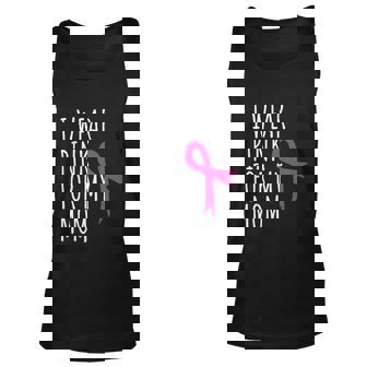 I Wear Pink For My Mom Gift Breast Cancer Awareness Graphic Design Printed Casual Daily Basic Unisex Tank Top - Thegiftio