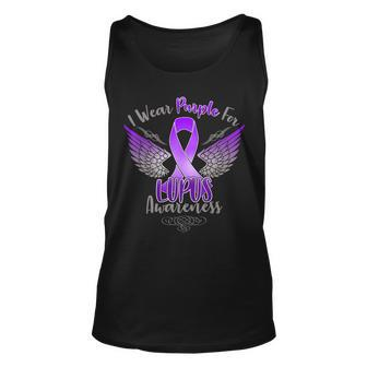 I Wear Purple For Lupus Awareness Tshirt Unisex Tank Top - Monsterry