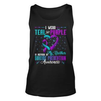 I Wear Teal And Purple For My Brother Suicide Awareness V2 Men Women Tank Top Graphic Print Unisex - Thegiftio UK