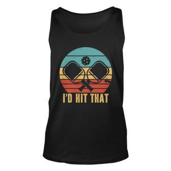 Id Hit That Funny Pickleball Retro Unisex Tank Top - Monsterry CA