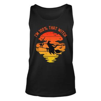 Im 100 Percent That Witch Scary Halloween Witchcraft Wicca Unisex Tank Top - Seseable
