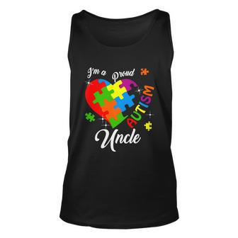 Im A Proud Autism Uncle Autism Awareness Matching Family Tshirt Unisex Tank Top - Monsterry