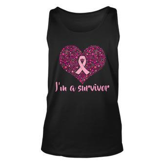 Im A Survivor Breast Cancer Awareness Heart Unisex Tank Top - Monsterry