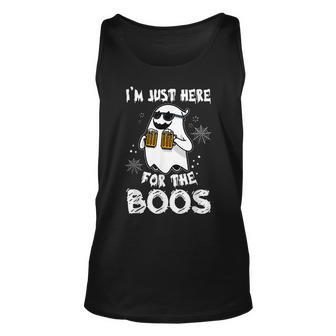 Im Just Here For The Boos Funny Halloween Beer Ghost Unisex Tank Top - Thegiftio UK