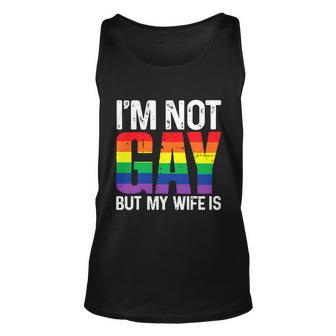 Im Not Gay But My Boyfriend Is Funny Gay Couple Gay Pride Unisex Tank Top - Monsterry CA