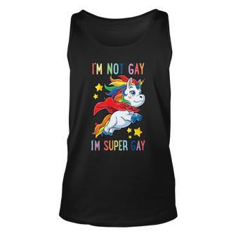 Im Not Gay Im Super Gay Pride Lgbt Flag Unicorn Pride Month Unisex Tank Top - Thegiftio UK