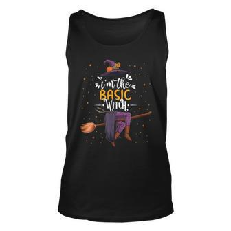 Im The Basic Witch Halloween Matching Group Costume Unisex Tank Top - Seseable
