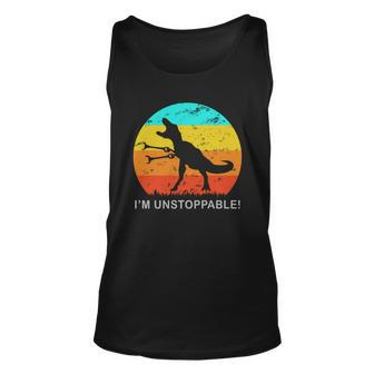 Im Unstoppable Funny Vintage Retro Trex Unisex Tank Top - Monsterry