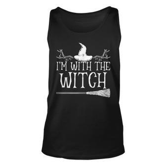 Im With The Witch For A Couples Halloween Witches Unisex Tank Top - Seseable