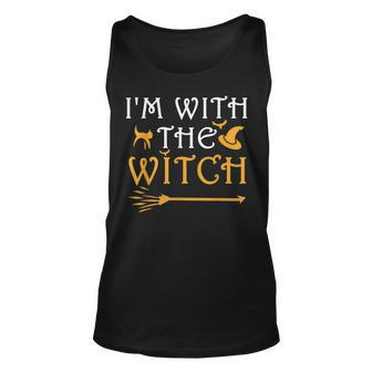 Im With The Witch Funny Halloween Costume Couples Unisex Tank Top - Seseable