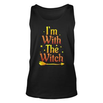 Im With The Witch Halloween Couple Matching Costume Unisex Tank Top - Seseable
