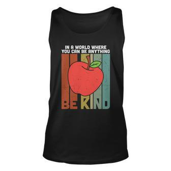 In A World Be Kind Teacher Apple Graphic Plus Size Shirt For Teacher Male Female Unisex Tank Top - Monsterry UK