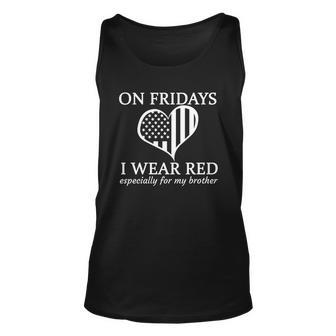 In Fridays I Wear Red Personalize Custom Text Tshirt Unisex Tank Top - Monsterry