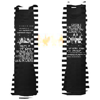 In My Head Im Thinking About Getting More Chickens Men Women Tank Top Graphic Print Unisex - Thegiftio