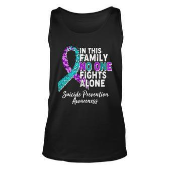 In This Family No One Fights Alone Suicide Prevention Awareness Unisex Tank Top - Monsterry