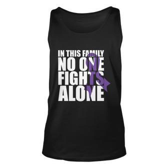 In This Family No One Fights Alonecute Giftpancreatic Cancer Ribbon Gift Unisex Tank Top - Monsterry DE