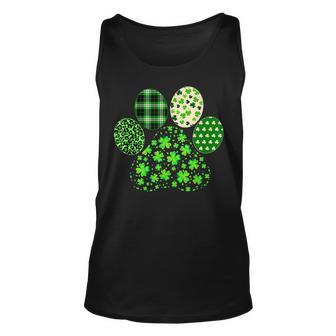 Irish Cute Dog Paw Clovers St Patricks Day Lucky Shamrock Men Women Tank Top Graphic Print Unisex - Thegiftio UK