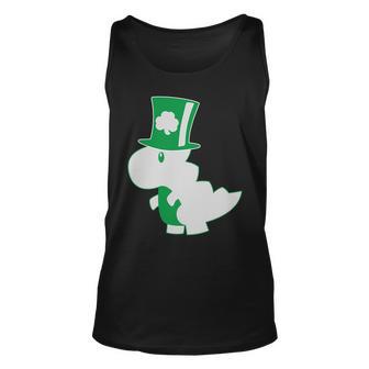 Irish T-Rex Dinosaur Clover Cute St Patricks Day Tshirt Unisex Tank Top - Monsterry