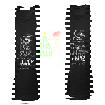Is This Jolly Enough Black Cat Merry Christmas Tree Lights Tshirt Men Women Tank Top Graphic Print Unisex - Thegiftio