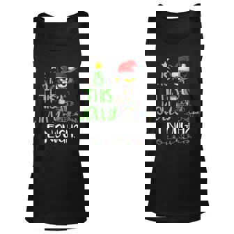 Is This Jolly Enough Black Cat Merry Christmas Tree Lights Unisex Tank Top - Thegiftio