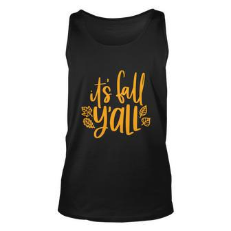 Its Fall Yall Red Leaf Pumpkin Fall Leaves Thanksgiving Graphic Design Printed Casual Daily Basic Unisex Tank Top - Thegiftio UK