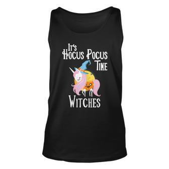 Its Hocus Pocus Time Witches Halloween Unisex Tank Top - Seseable