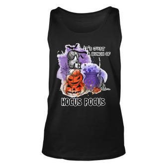Its Just A Bunch Of Hocus Pocus Cute Cat Halloween Unisex Tank Top - Seseable