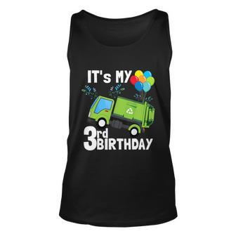 Its My 3Rd Birthday Garbage Truck 3 Birthday Boy Gift Meaningful Gift Unisex Tank Top - Monsterry UK