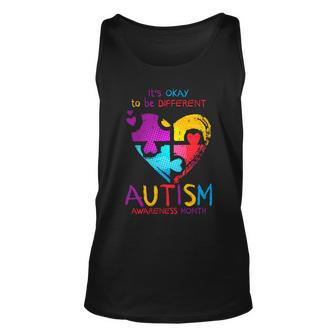 Its Okay To Be Different Autism Awareness Month Tshirt Unisex Tank Top - Monsterry UK