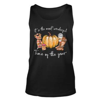 Its The Most Wonderful Time Of The Year Pumpkin Autumn Fall Unisex Tank Top - Thegiftio UK