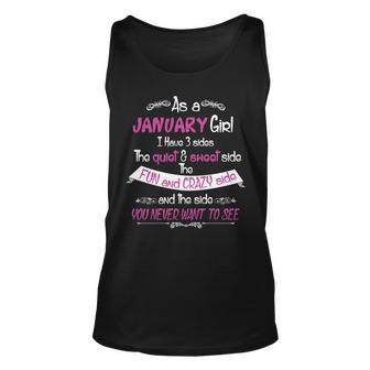 January Girl Sweet But Crazy Funny Birthday Unisex Tank Top - Monsterry CA