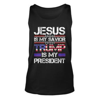 Jesus Is My Savior Trump Is My President Christian Unisex Tank Top - Monsterry CA