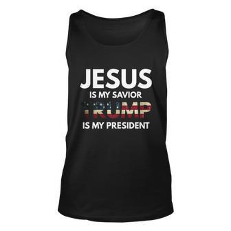 Jesus Is My Savior Trump Is My President Gift Unisex Tank Top - Monsterry DE