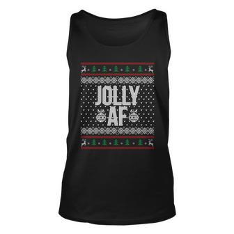 Jolly Af Ugly Christmas Unisex Tank Top - Monsterry AU