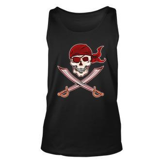 Jolly Roger Pirate Skull Flag Logo Tshirt Unisex Tank Top - Monsterry UK