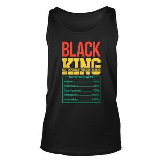 Junenth King Black Dad Fathers Day Nutrition Facts Father Men Women Tank Top Graphic Print Unisex - Thegiftio UK