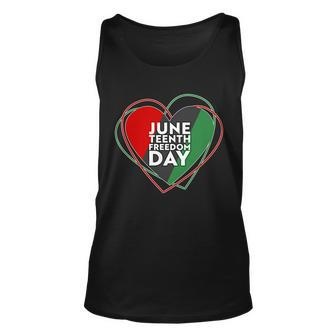 Juneteenth Freedom Day Heart Traditional Colors Unisex Tank Top - Monsterry