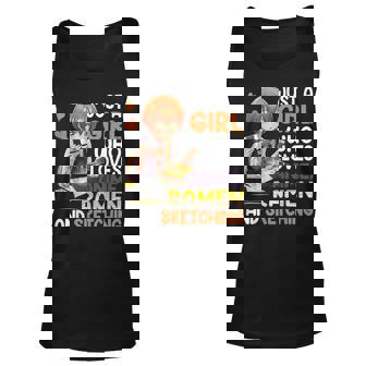 Just A Girl Who Loves Anime Ramen And Sketching Japan Anime Men Women Tank Top Graphic Print Unisex - Thegiftio