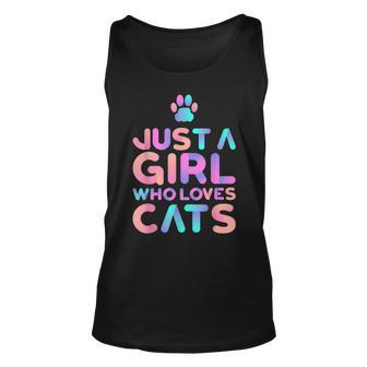Just A Girl Who Loves Cats Cute Cat Lover Unisex Tank Top - Seseable