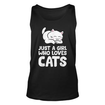 Just A Girl Who Loves Cats Unisex Tank Top - Seseable