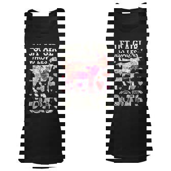 Just A Girl Who Loves Goats Funny Goat Silhouette Unisex Tank Top - Thegiftio UK
