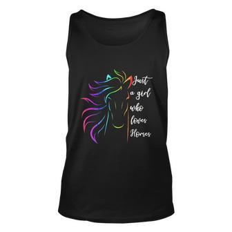 Just A Girl Who Loves Horses Horseback Riding Cute Horse Unisex Tank Top - Monsterry UK