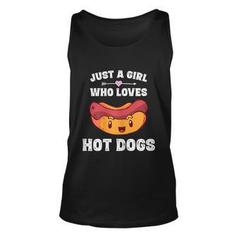 Just A Girl Who Loves Hot Dogs Funny Hot Dog Graphic Design Printed Casual Daily Basic Unisex Tank Top - Thegiftio UK