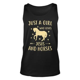 Just A Girl Who Loves Jesus And Horses Unisex Tank Top - Thegiftio UK